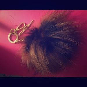 Pom Pom fur bag charm or keychain